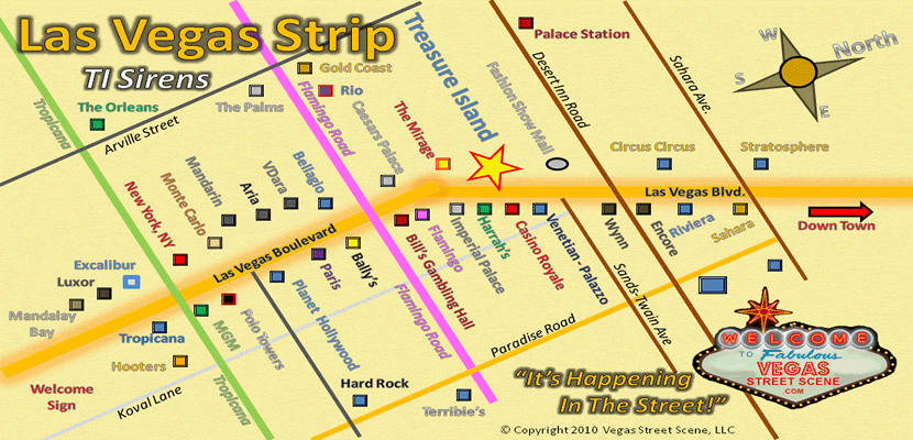 Map to Sirens of Treasure Island