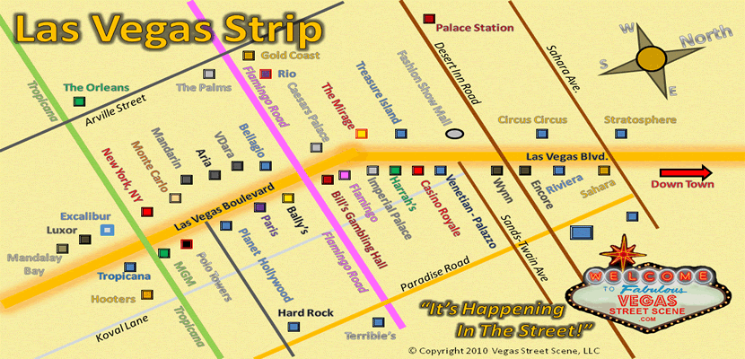 Las Vegas Strip map